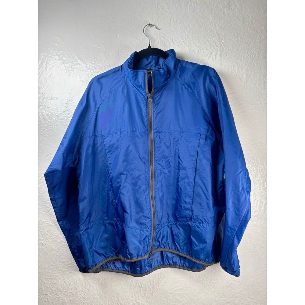 Lands End Windbreaker Jacket‎ Large Blue Full Zip Lightweight Outdoor